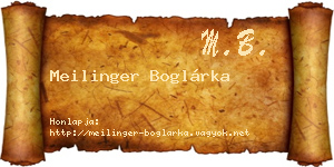 Meilinger Boglárka névjegykártya